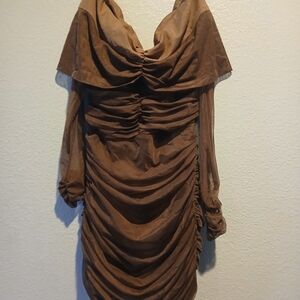 Fashion Nova Chocolate Long Sleeve Dress